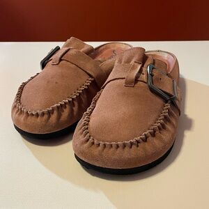 Free People Women’s After Riding Mule Moccasin Slip On Soft Suede Buckle Shoes